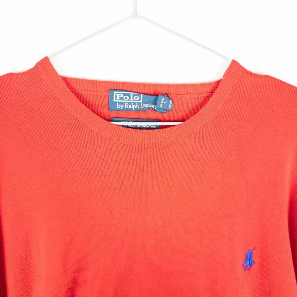 Polo Ralph Lauren Pima Cotton Crewneck Sweater Mens XL Red Embroidered Pony Prep